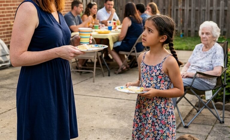 Egy családi bulin a fiamat arra kényszerítették, hogy a földön ülve egyen, miközben mindenki másnak helye volt – az anyósom pedig csak mosolygott, mintha teljesen normális lenne. Én egy szót sem szóltam. Egyszerűen fogtam a két gyerekemet és kisétáltam… Otthagyva egy „ajándékot”, ami három órával később az egész család rájött, hogy vége a hallgatásomnak.