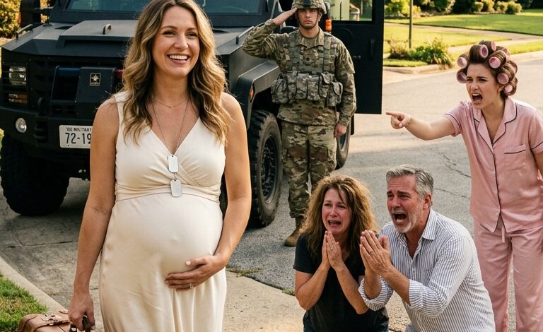 Órákkal a férjem temetése után anya a 8 hónapos terhes hasamra mutatott. „A nővéred gazdag férje beköltözik. Menj és aludj a 10 fokos garázsban” – köpte oda. Apám gúnyosan odaszólt: „A sírással tönkreteszed a hangulatunkat.” Hideg mosollyal suttogtam: „Rendben.” Azt hitték, egy tehetetlen özvegy vagyok. De másnap reggel – amikor páncélozott katonai terepjárók és a különleges erők osztaga megérkezett, hogy elkísérjen – a családom teljesen elsápadt…