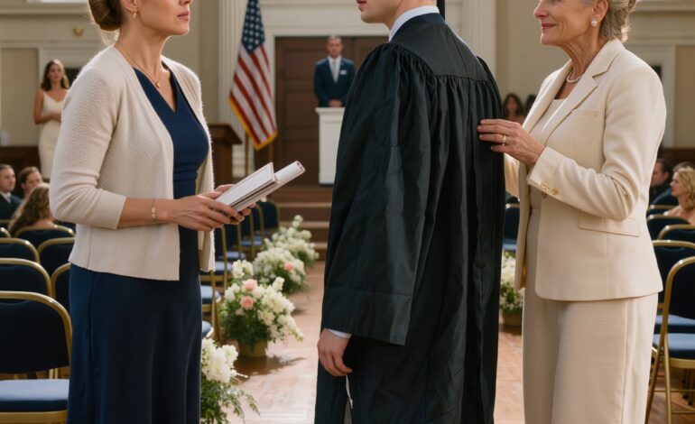 A ballagáson a fiam az anyósát választotta, hogy mellette sétáljon, én pedig csendben maradtam, amíg a dékán meg nem szólalt