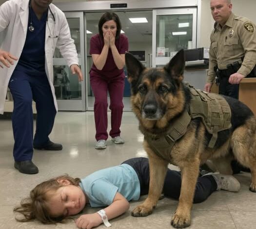 Egy katonai kutya berángatott egy kislányt a sürgősségire – és a csuklóján lévő karkötőtől az egész szoba kihűlt.