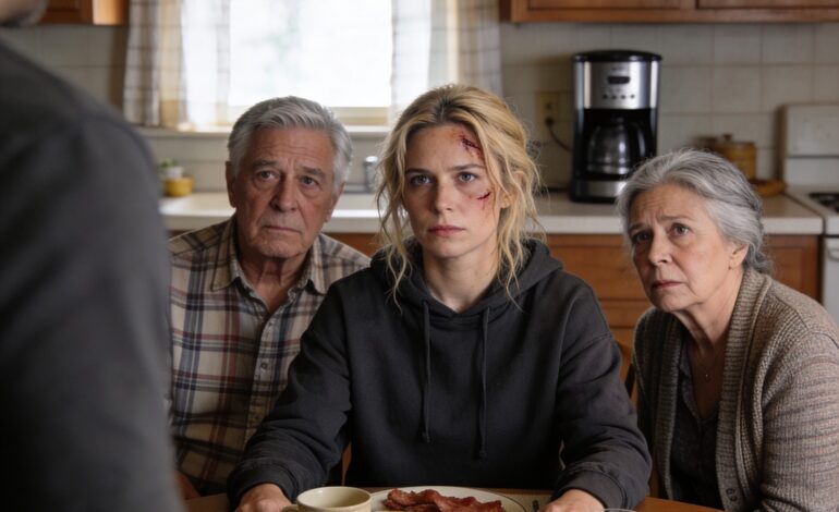 Miután megütött, a férjem úgy lement reggelizni, mintha mi sem történt volna… Amíg meg nem látta, ki vár az asztalomnál