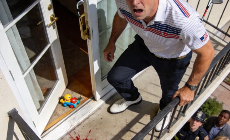 A férjem magára hagyta a 3 éves lányunkat az erkélyen, és elment golfozni. „Megfegyelmeztem, haha” – mondta gúnyosan. De amikor hazaért, és lenézett az erkélyről, a föld alatta döbbenetesen élénkvörösre festette magát… mert…