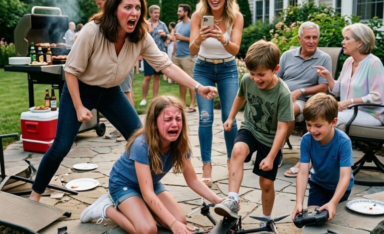 A húgom lefilmezte, ahogy a gyerekei összetörik a 12 éves lányom egyedi drónját, miközben a szüleink nevettek – aztán bosszúnak nevezték