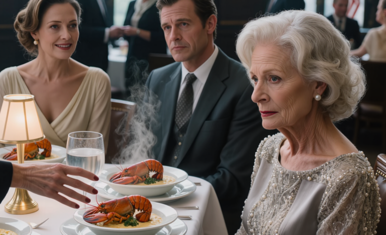 „Nálunk nincsenek plusz étkezések” – mondta a menyem, miközben egy pohár vizet tolt felém, miközben az egész családja előttem tépte a 60 dolláros homárokat; a fiam hozzátette: „Anya, tudnod kéne, hol a helyed”; én nem vitatkoztam, csak elmosolyodtam és azt mondtam: „Értem” – és amikor a főszakács kilépett a konyhából, az asztal körül ülők arca elkezdett megváltozni.