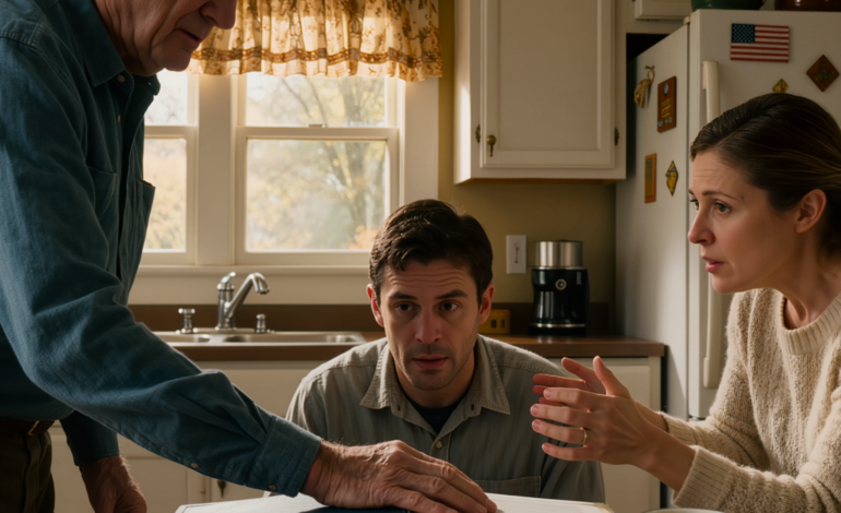 A fiam reggel 8 óra előtt felhívott, hirtelen éles hangon: „Apa, miért fagyasztottad be a számlát? A feleségem nagyon mérges, mert nem tudja mozgatni a pénzt” – csak annyit mondtam nekik, hogy jöjjenek át reggelizni, és amikor végre leült a konyhaasztalomhoz, átcsúsztattam a vastag mappát a fiamnak, és a menyem már az első oldalaktól fogva elsápadt.