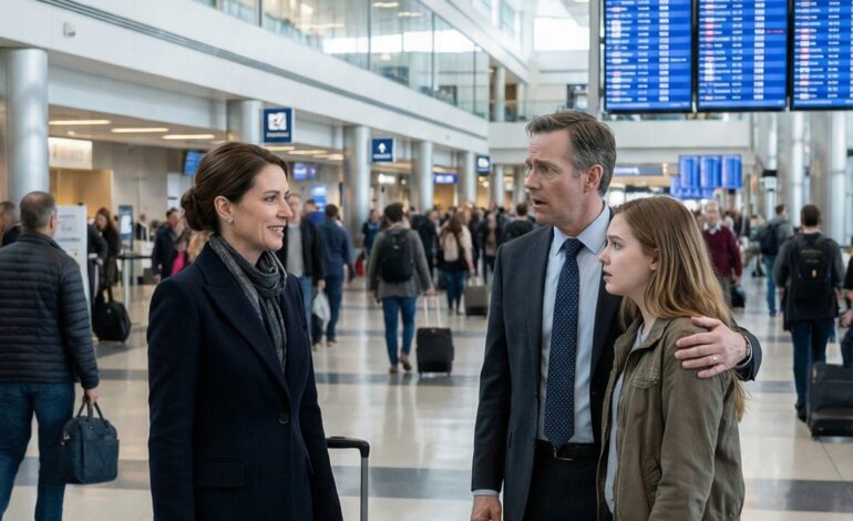 A repülőtéren majdnem elejtettem a bőröndömet, amikor megláttam, hogy a férjem átkarolja egy fiatalabb nő derekát. De ahelyett, hogy sikítottam volna, elmosolyodtam, és azt mondtam: „Micsoda meglepetés… bátyus, nem mutatsz be nekem?” Az arca kísértetiesen sápadt lett. A férjem teljesen megdermedt, mintha eltűnt volna alatta a föld. Abban az egyetlen másodpercben tudtam, hogy a titkuk sokkal rosszabb, mint az árulás – és majdnem feltéptem az ajtót.