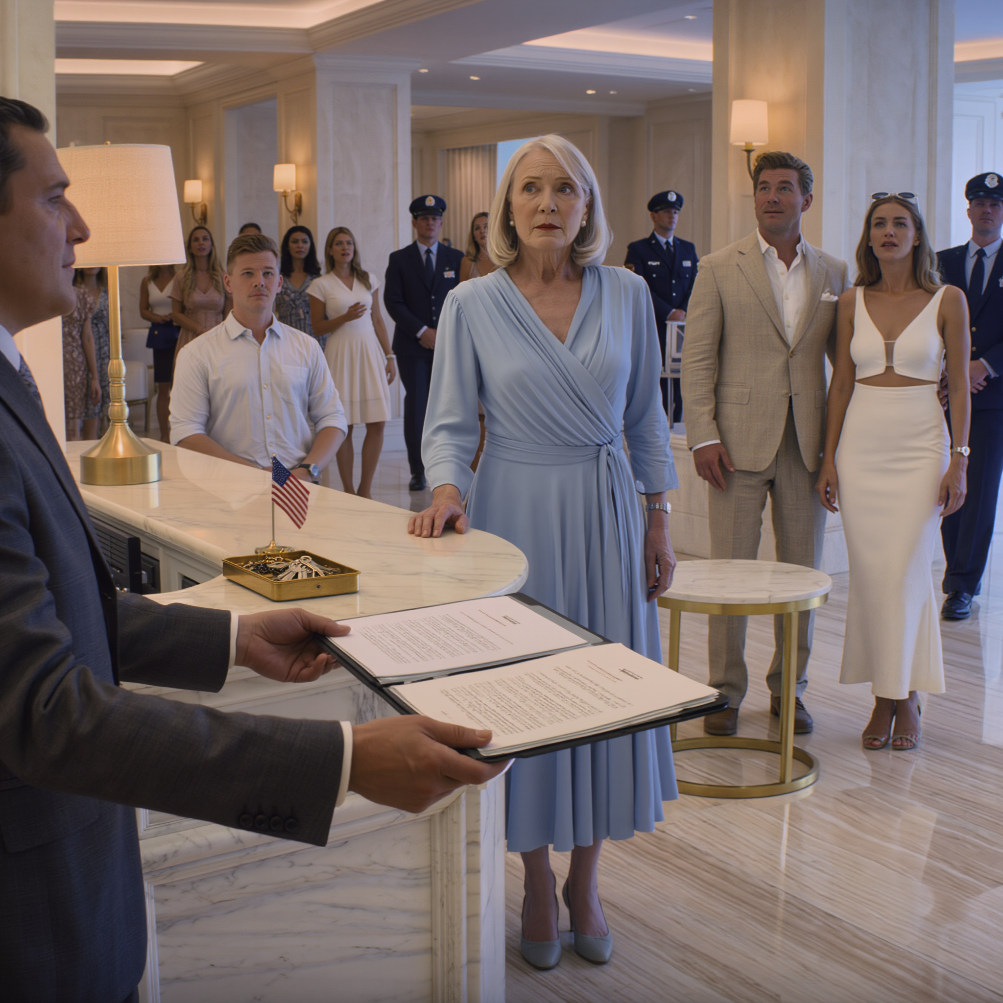Egy tengerparti szállodában töltött családi nyaralás során a menyem rákiáltott a recepciósra: „Ne beszélj az idős hölggyel, csak egy szobalány!”, miközben a fiam mellette nevetett, nem sejtve, hogy én vagyok az egész szálloda csendes tulajdonosa. A következő tettem megdöbbentette… a zsémbes lány ugyanilyen megdöbbenést keltett.